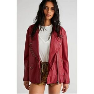 NWOT Free People Vegan Leather Jacket